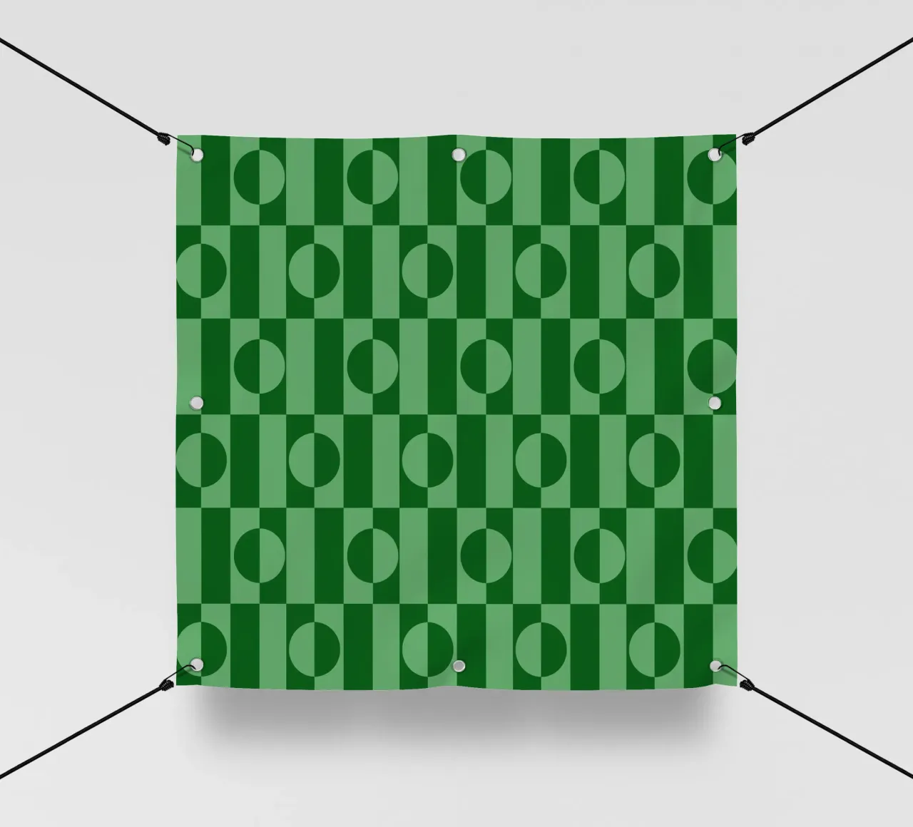 Mint green eclectic geometric mid century modern pattern telo in pvc da TijanaArtStudio88
