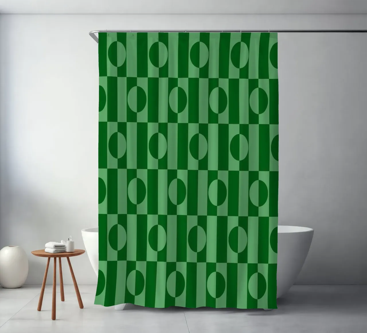 Mint green eclectic geometric mid century modern pattern tenda da doccia da TijanaArtStudio88