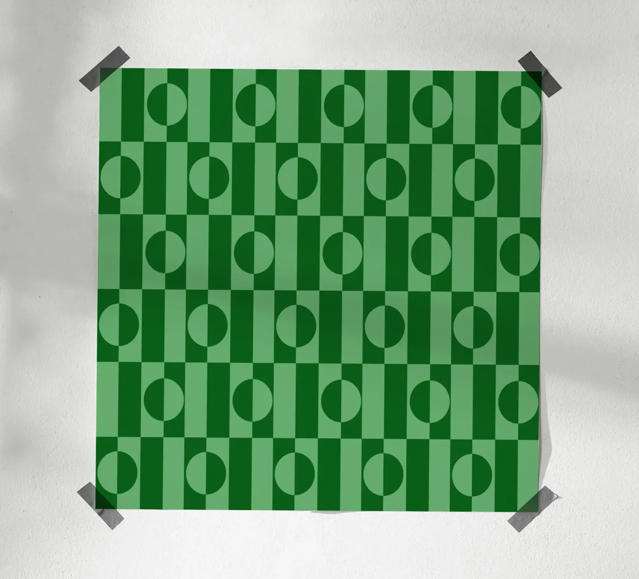Mint green eclectic geometric mid century modern pattern carta hahnemühle da TijanaArtStudio88