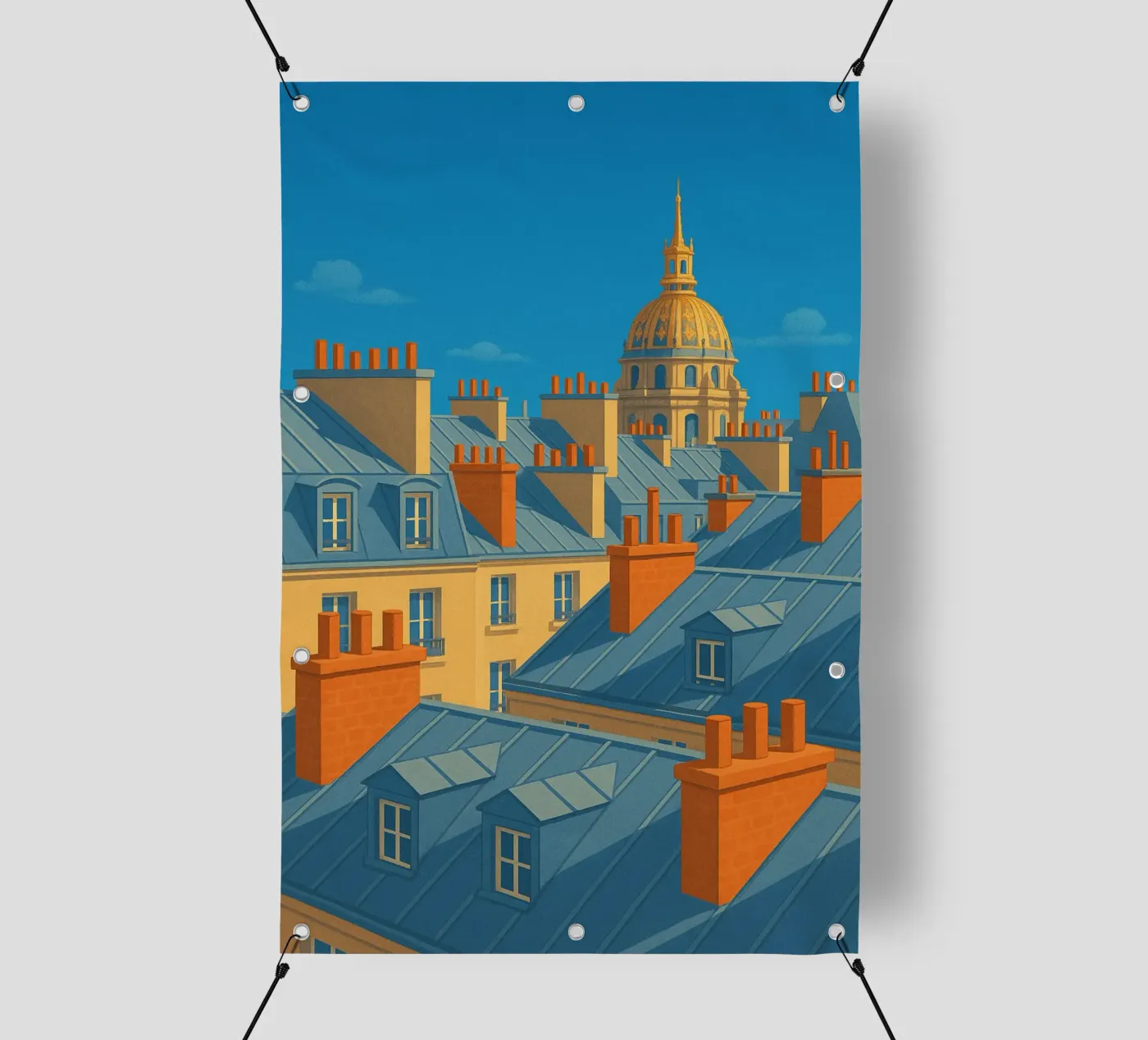 Parigi soleggiata: un panorama di tetti mitici telo in pvc da JETLAG | affiches voyage