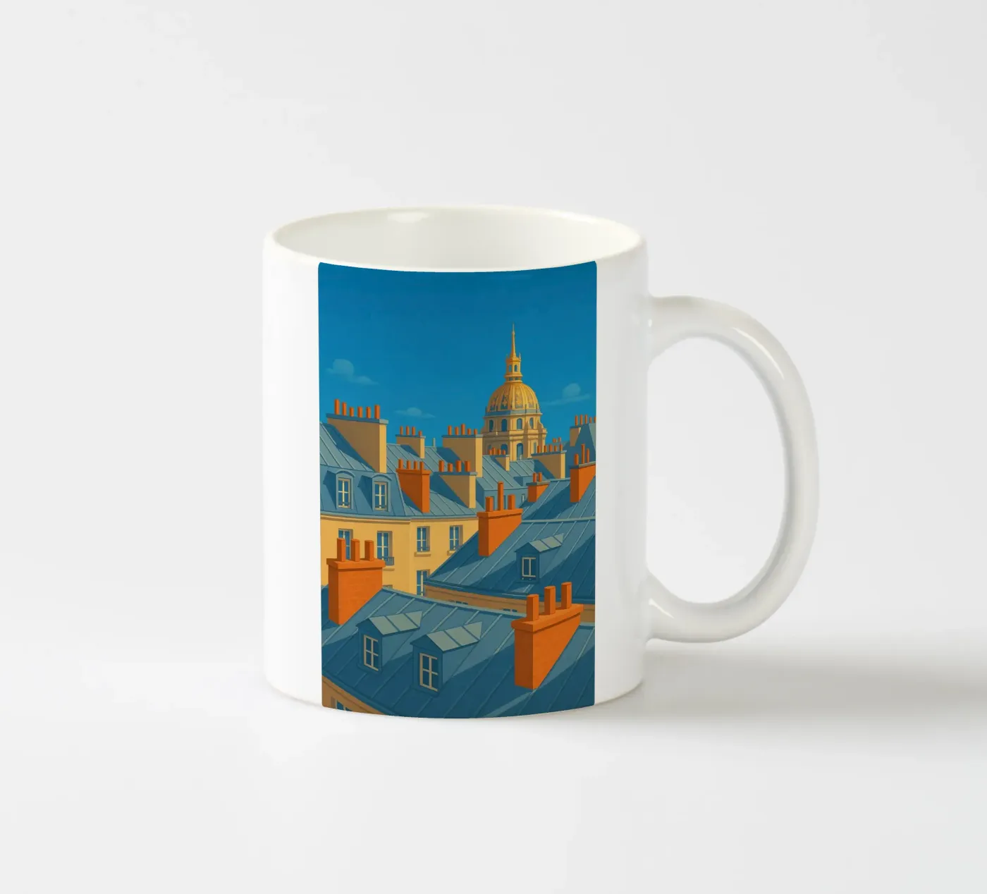 Parigi soleggiata: un panorama di tetti mitici tazza in ceramica da JETLAG | affiches voyage