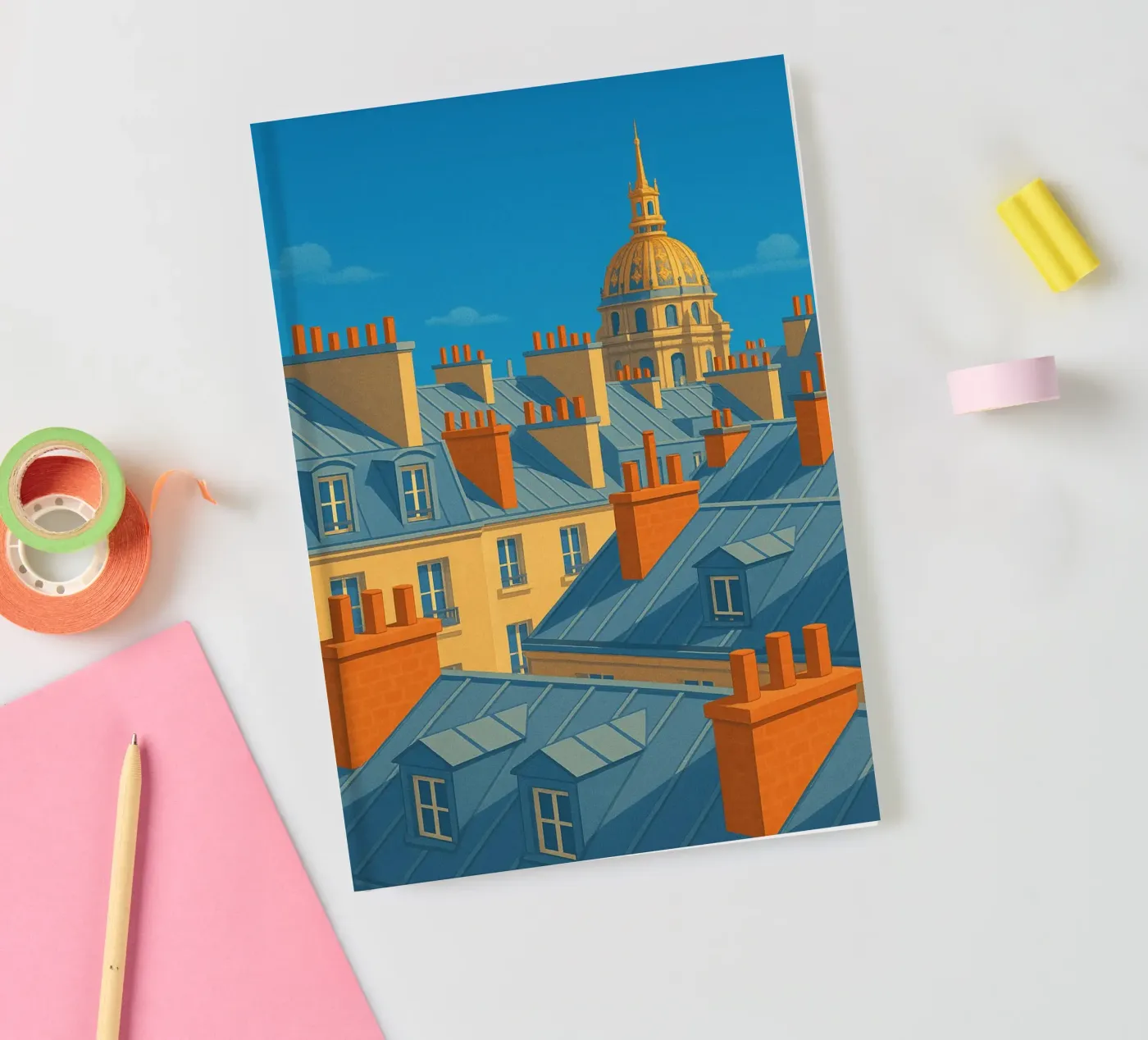 Sonniges Paris: Panorama der legendären Dächer Notizbuch von JETLAG | affiches voyage