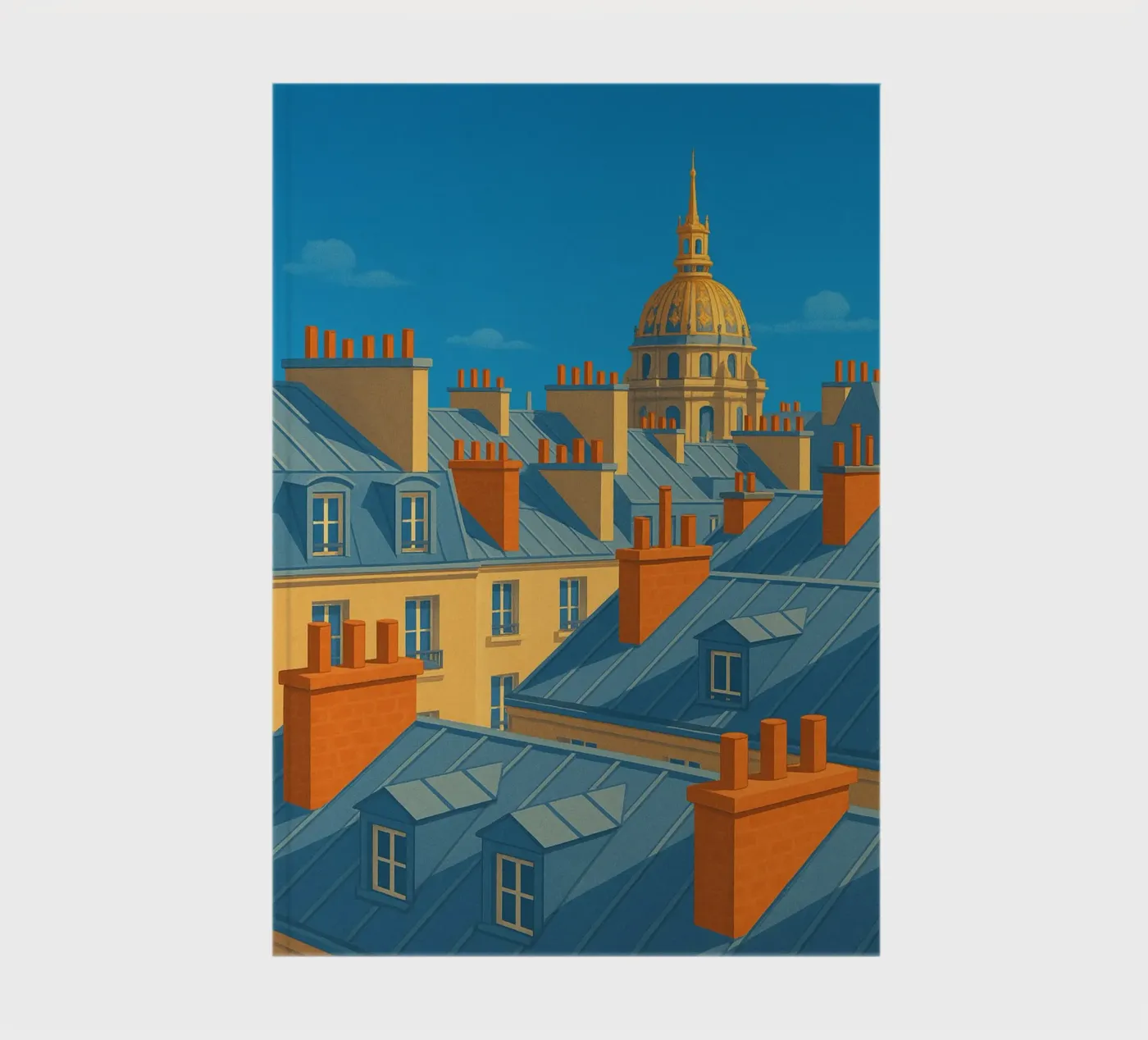 Sonniges Paris: Panorama der legendären Dächer Notizbuch von JETLAG | affiches voyage