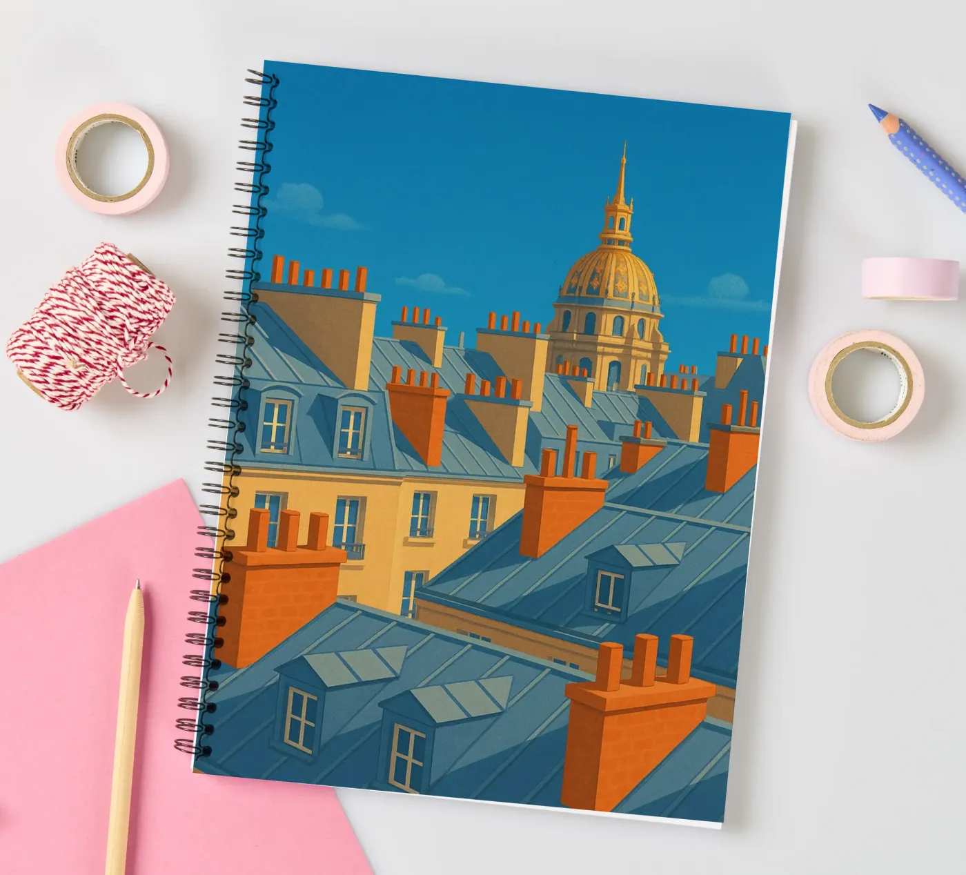 Sonniges Paris: Panorama der legendären Dächer Ringbuch von JETLAG | affiches voyage
