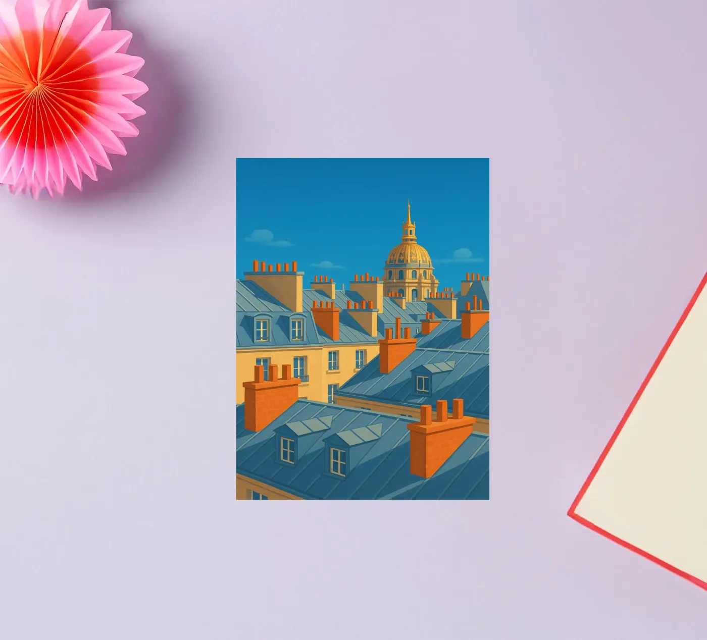 Sonniges Paris: Panorama der legendären Dächer Sticker von JETLAG | affiches voyage