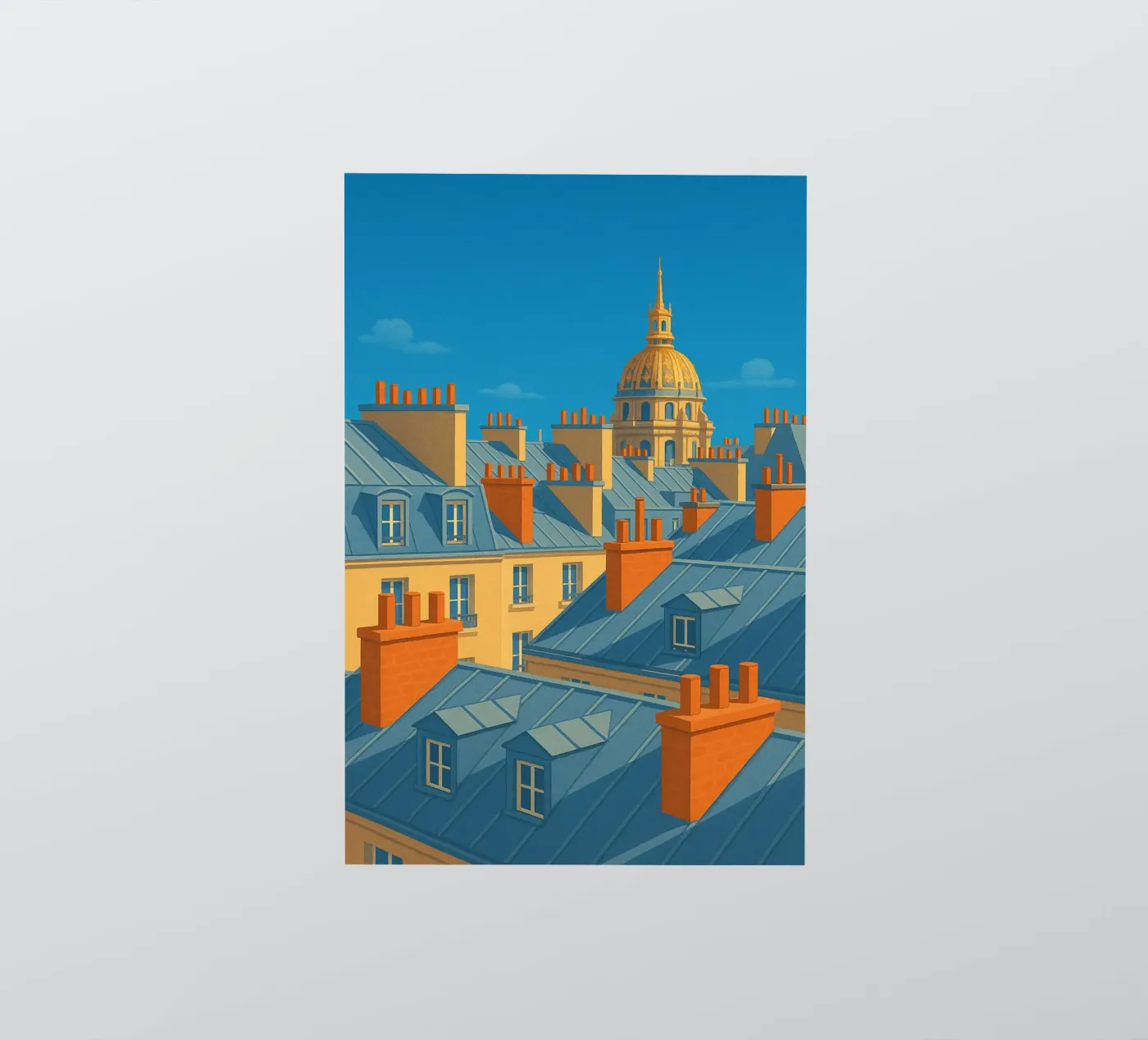 Sonniges Paris: Panorama der legendären Dächer Sticker von JETLAG | affiches voyage