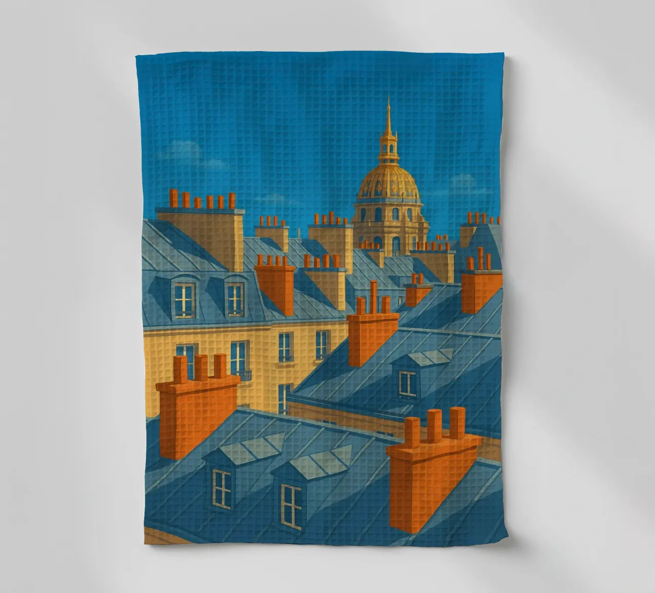 Paris ensoleillée : Panorama des toits mythiques torchon de JETLAG | affiches voyage