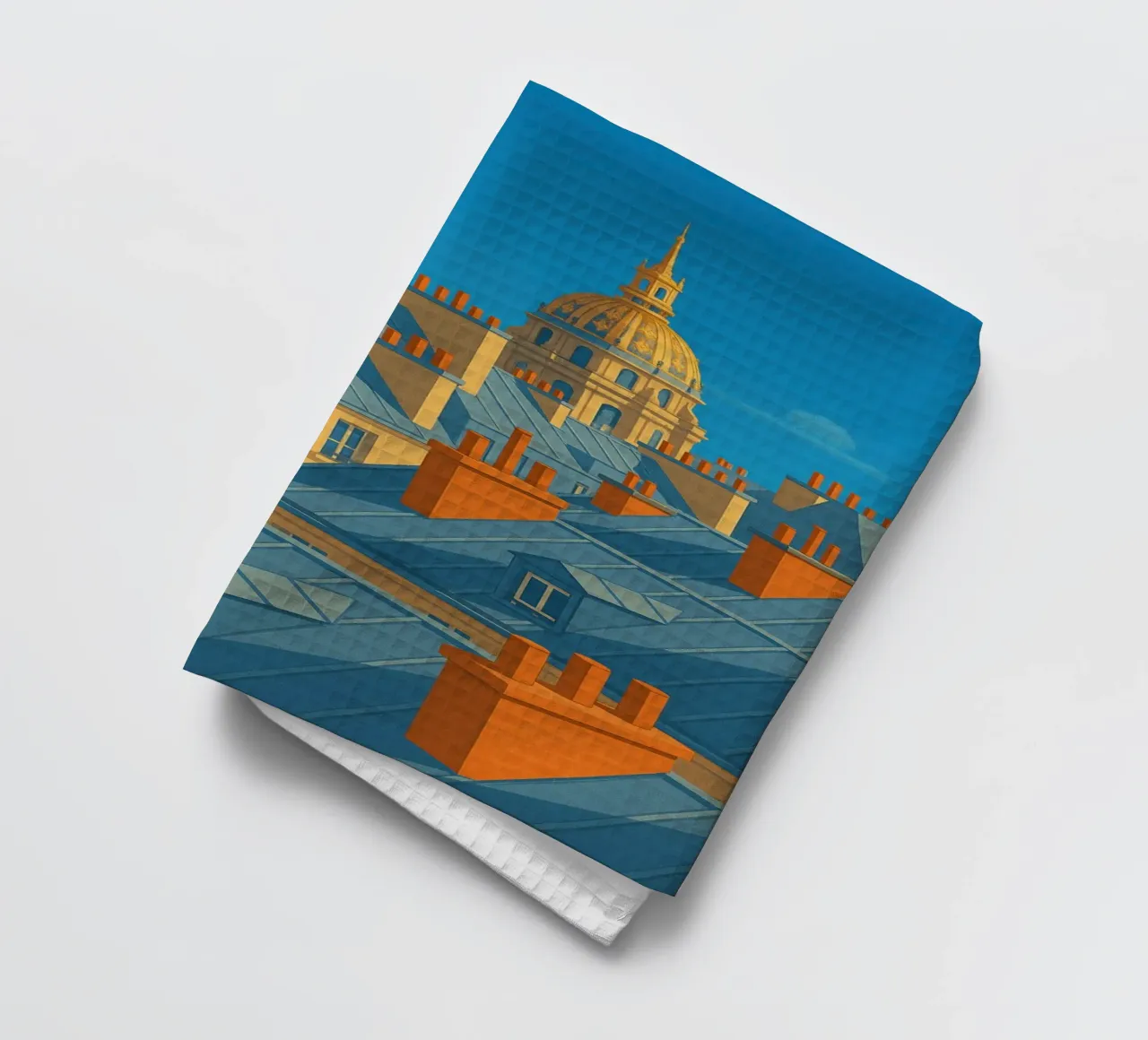 Paris ensoleillée : Panorama des toits mythiques torchon de JETLAG | affiches voyage
