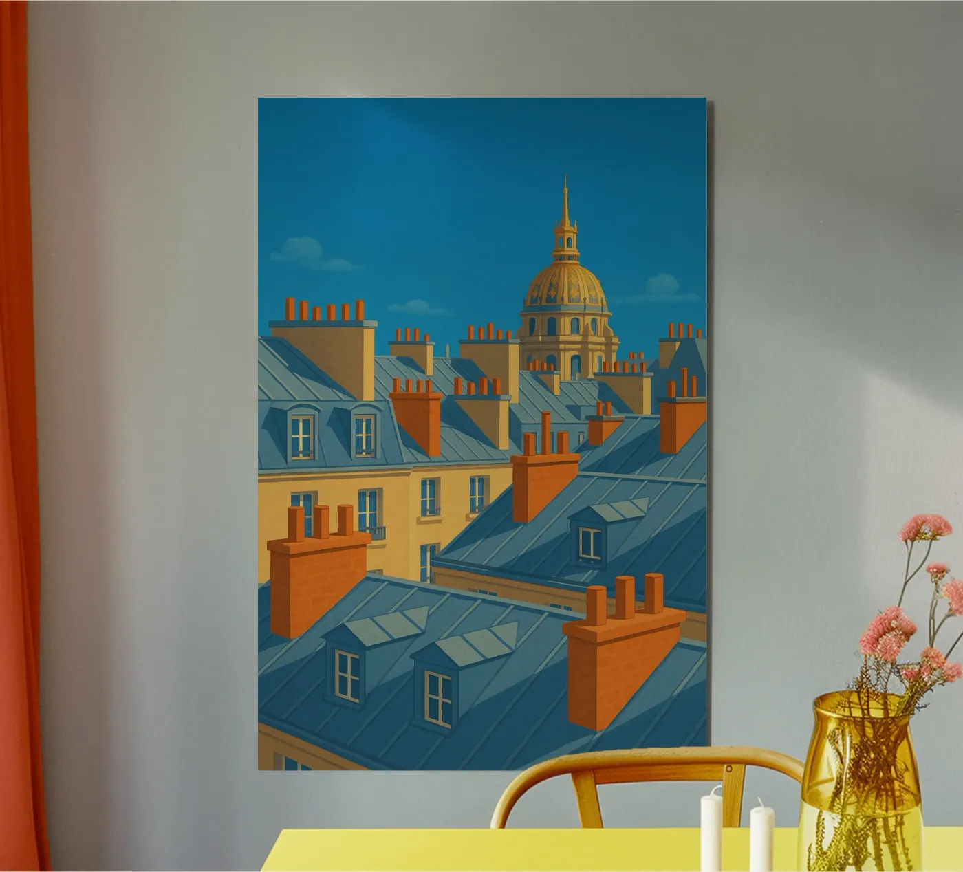 Sonniges Paris: Panorama der legendären Dächer Alu-Dibond von JETLAG | affiches voyage