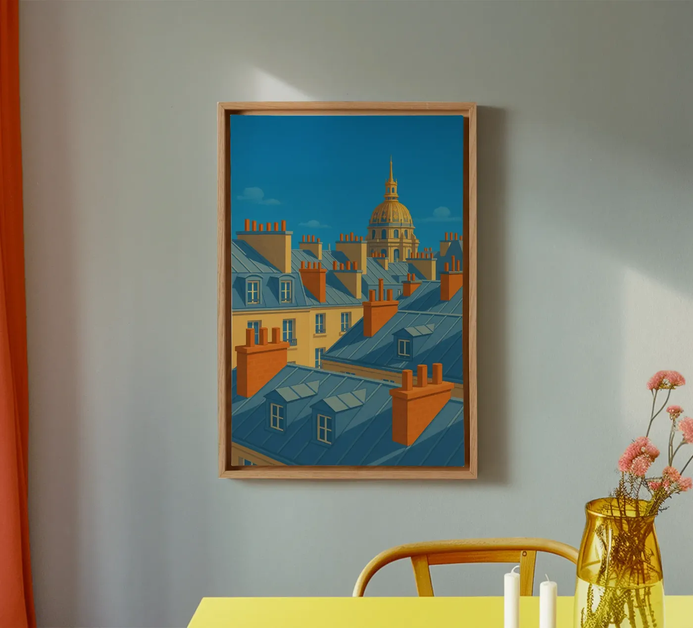 Sonniges Paris: Panorama der legendären Dächer Leinwand von JETLAG | affiches voyage