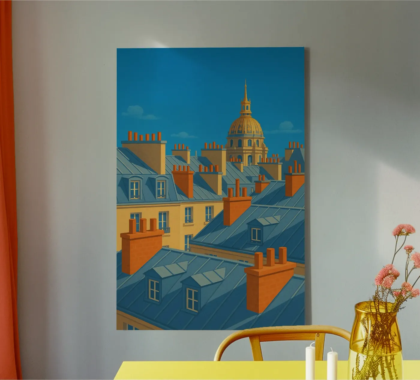 Sonniges Paris: Panorama der legendären Dächer Leinwand von JETLAG | affiches voyage