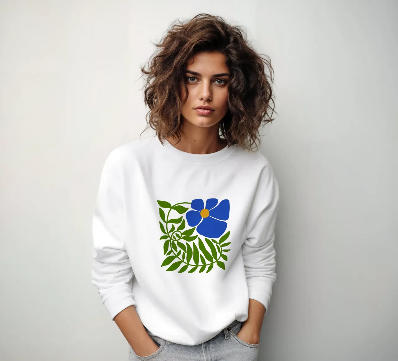 Blue green bloom deco felpa da TijanaArtStudio88