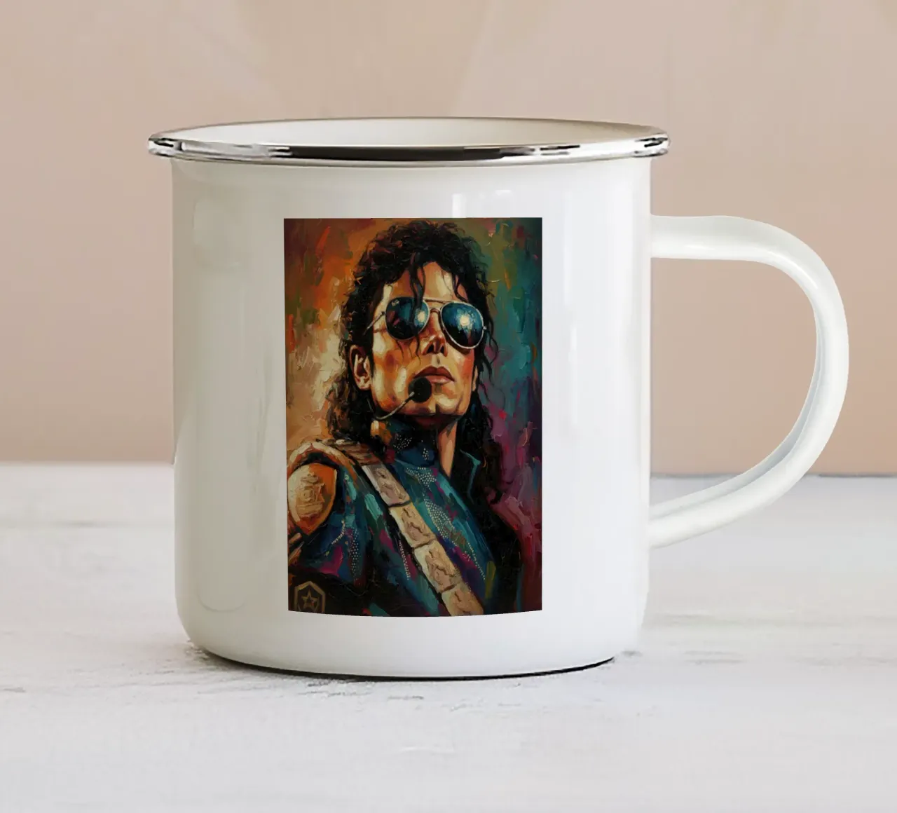 Michael Jackson pittura astratta tazza in smalto da Lembayung art