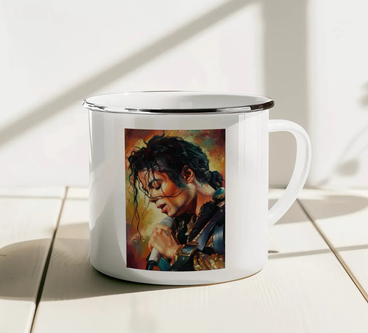 Arte astratta di Michael Jackson tazza in smalto da Lembayung art