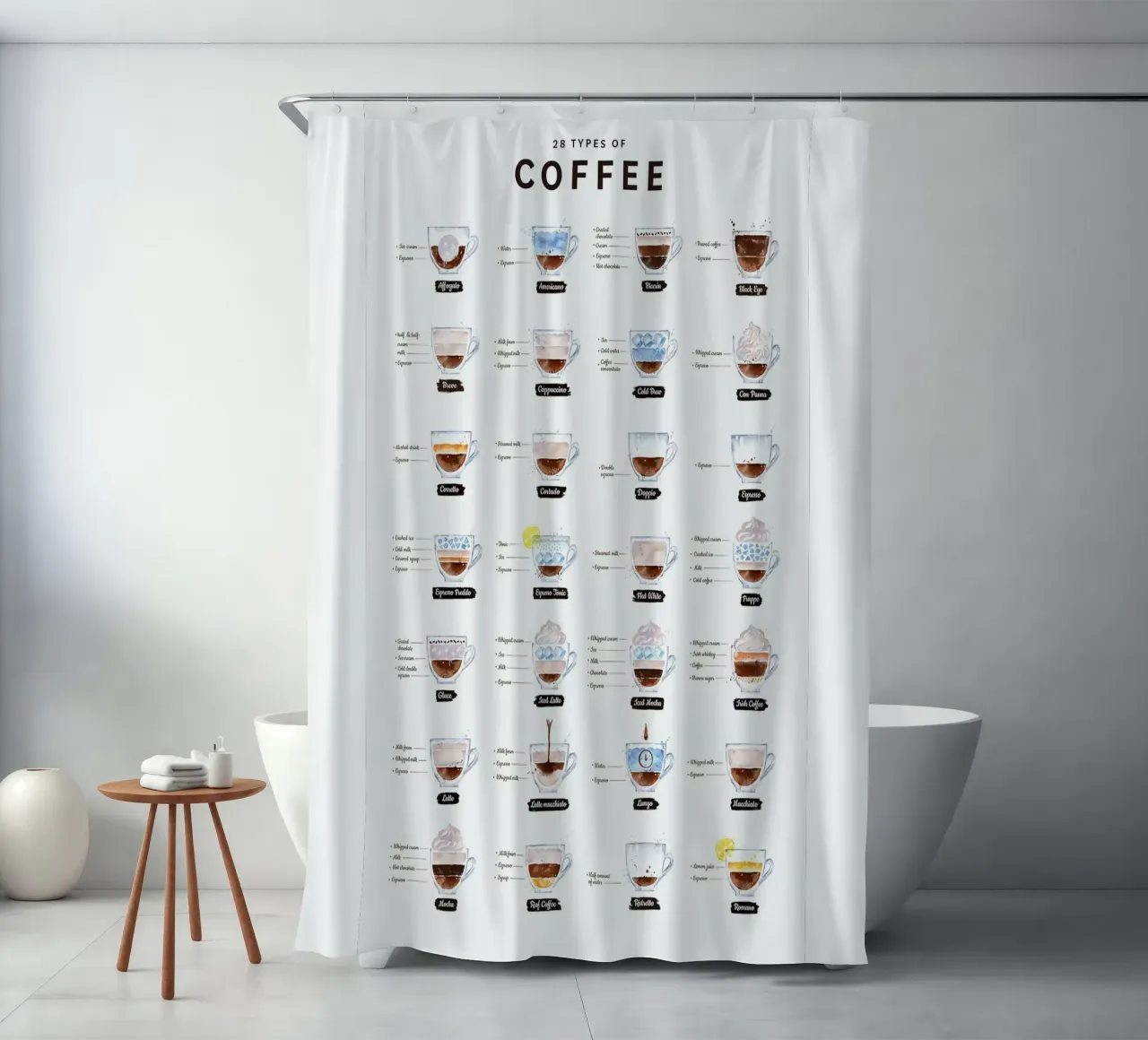 Caffè 28 Tipi tenda da doccia da mary shop