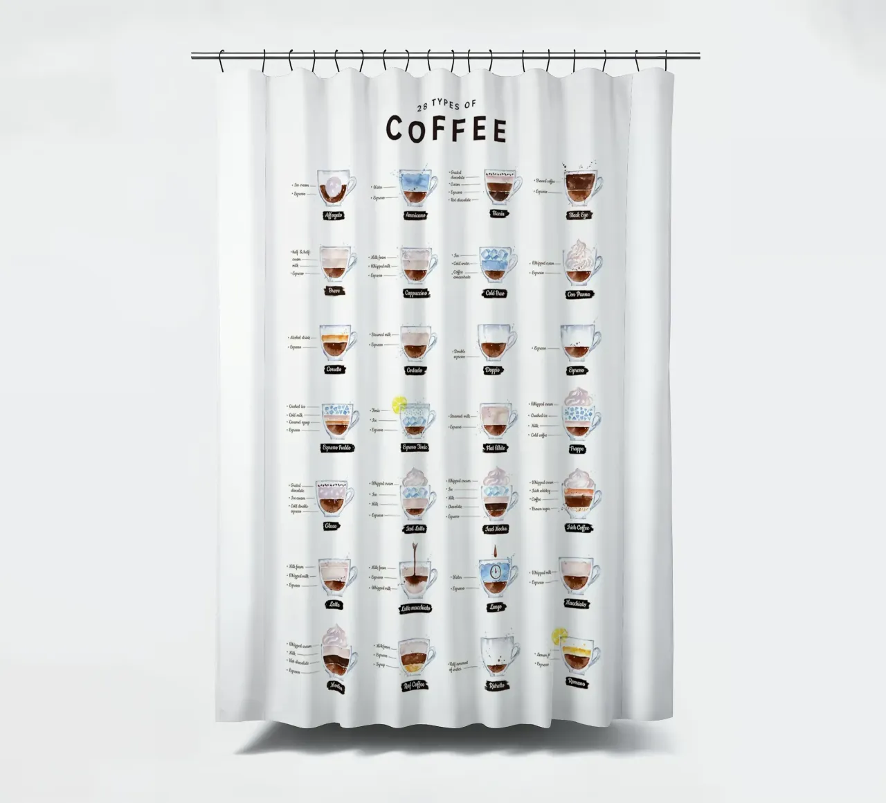Caffè 28 Tipi tenda da doccia da mary shop