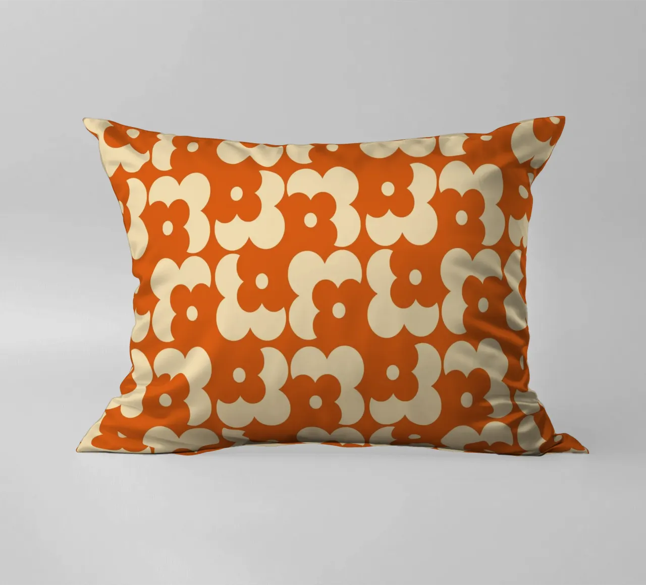 Orange fall retro 60s floral pattern cuscino da TijanaArtStudio88