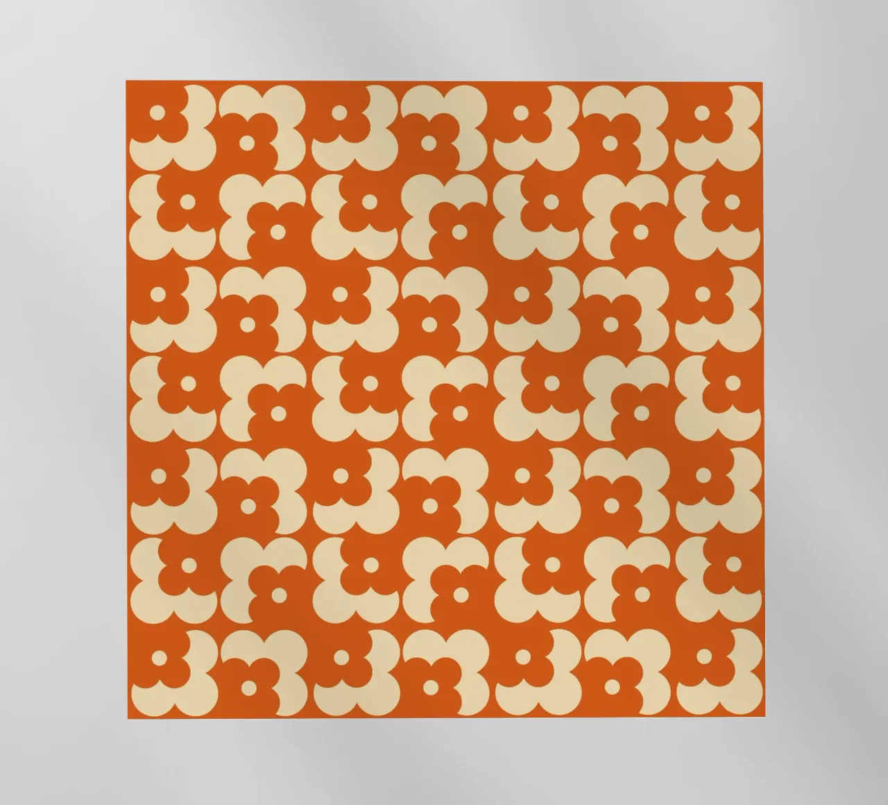 Orange fall retro 60s floral pattern pellicola backlit da TijanaArtStudio88