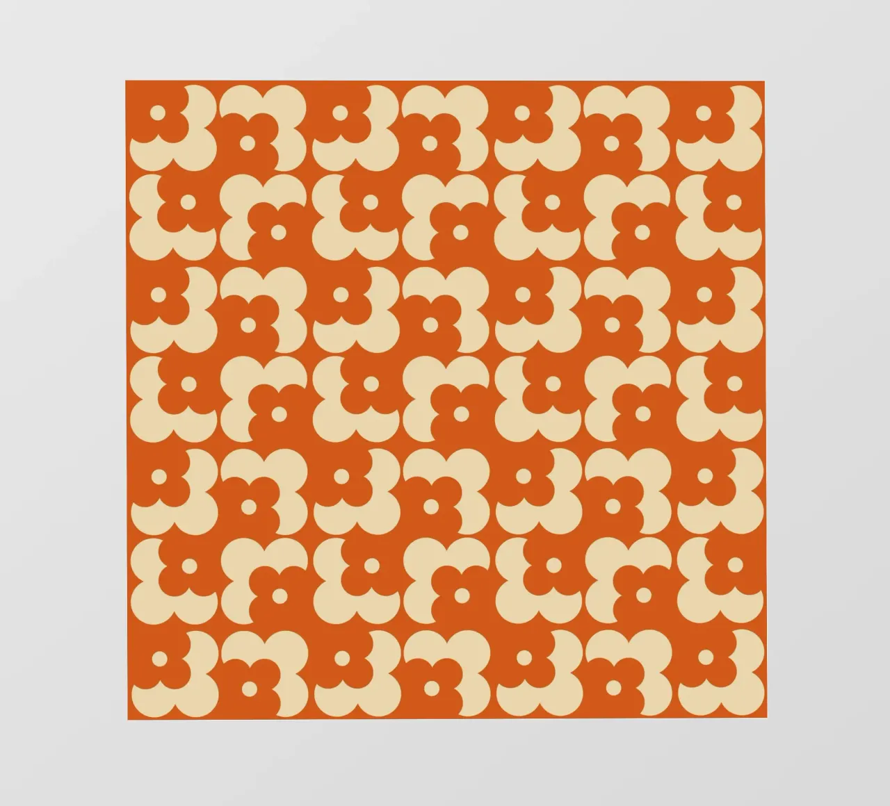 Orange fall retro 60s floral pattern pellicola backlit da TijanaArtStudio88