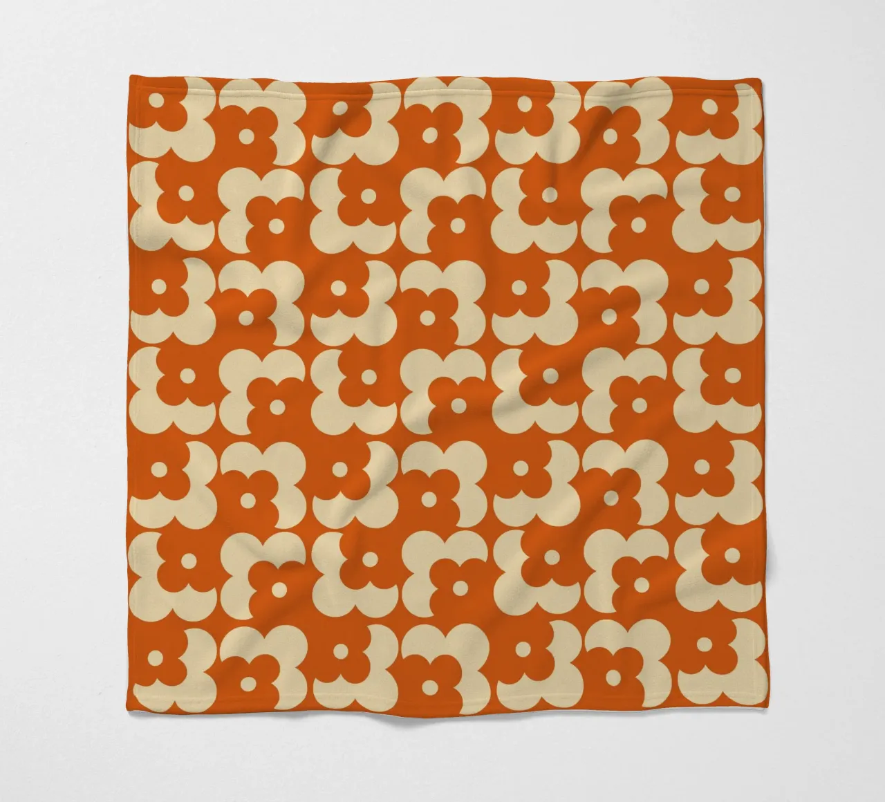 Orange fall retro 60s floral pattern coperta in pile da TijanaArtStudio88