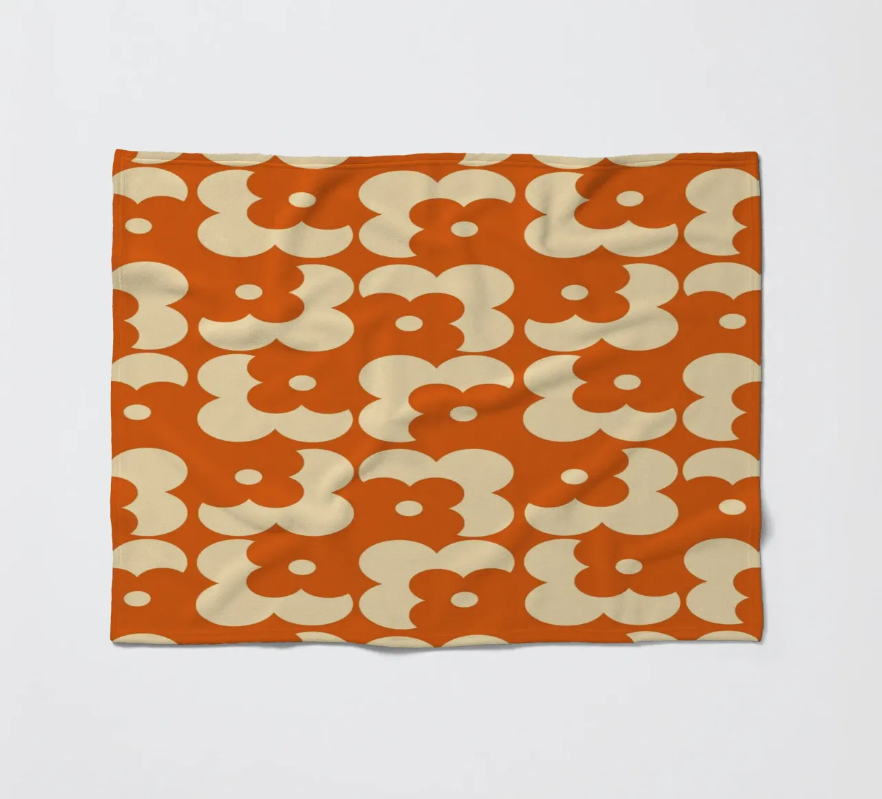 Orange fall retro 60s floral pattern coperta in pile da TijanaArtStudio88