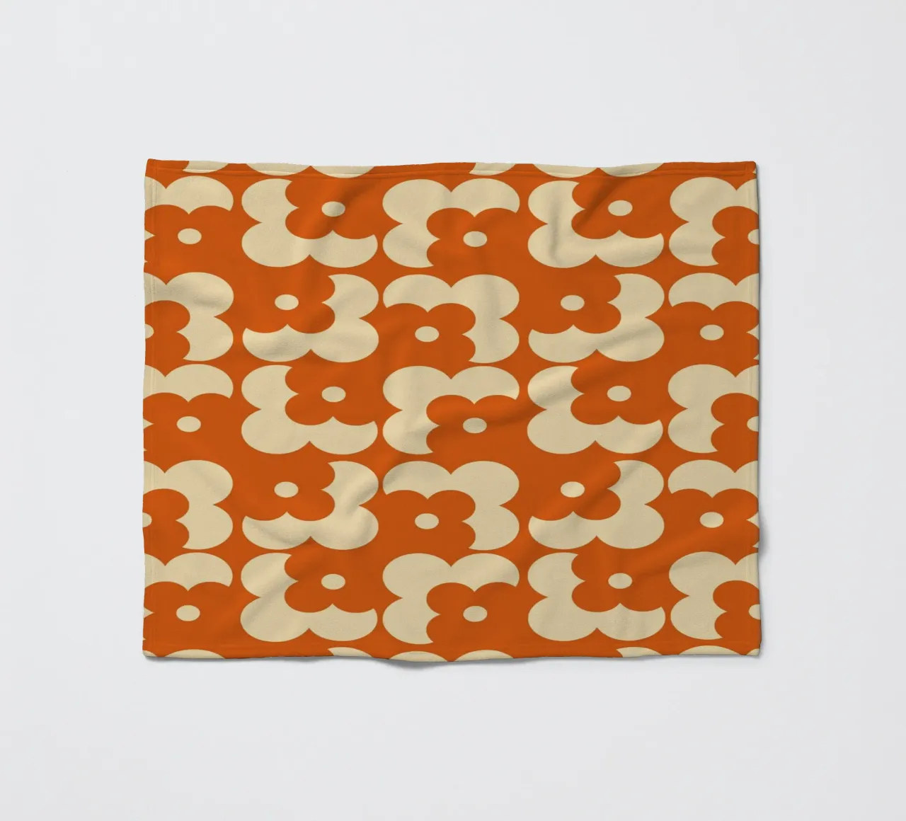 Orange fall retro 60s floral pattern coperta in pile da TijanaArtStudio88