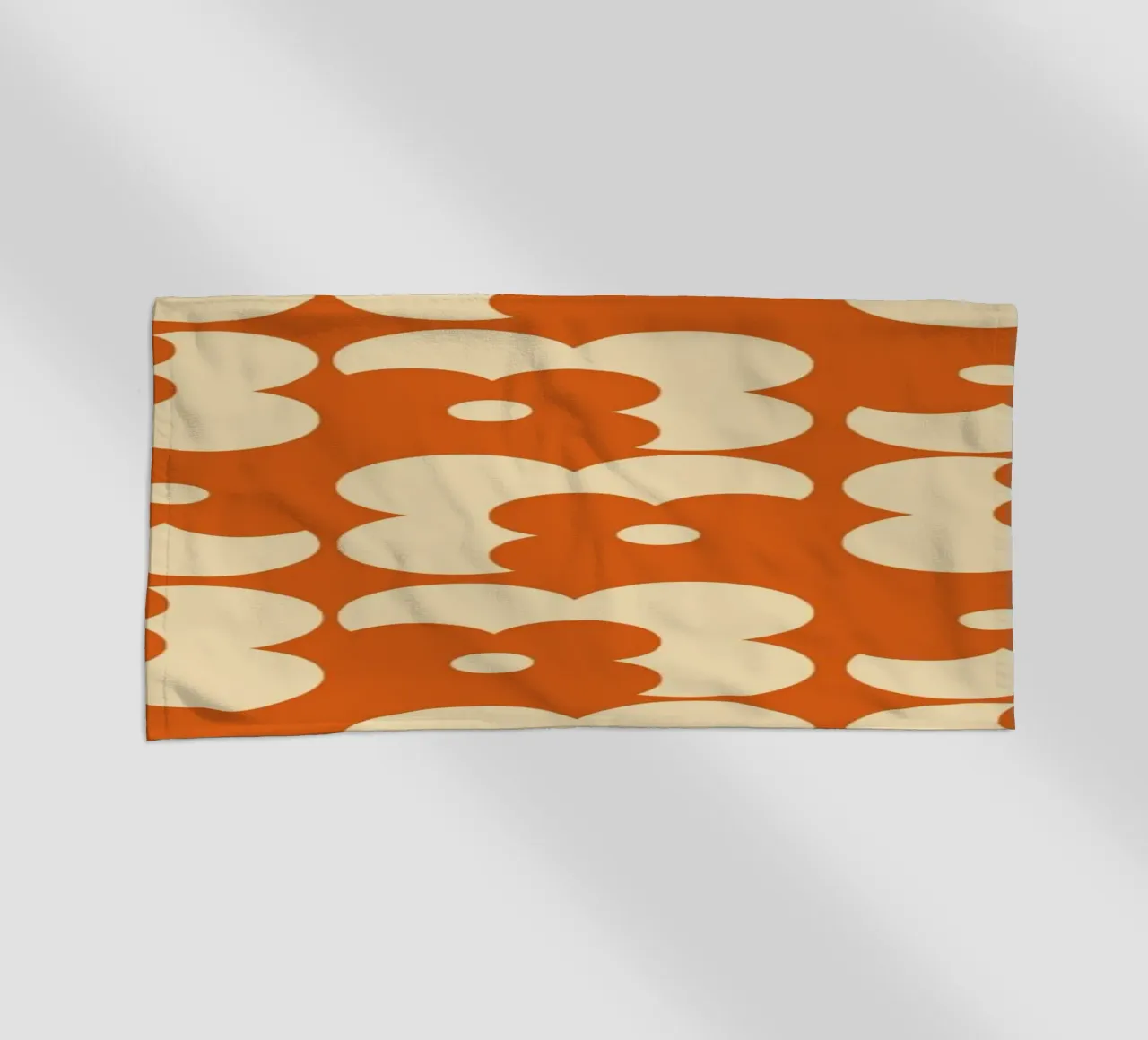 Orange fall retro 60s floral pattern telo mare da TijanaArtStudio88