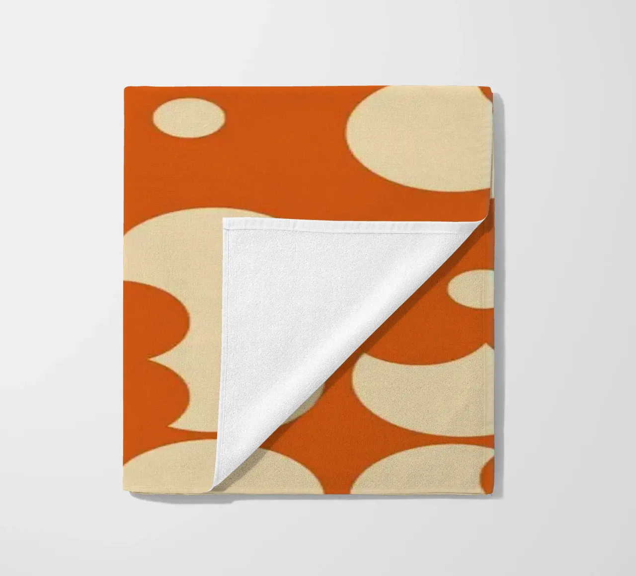 Orange fall retro 60s floral pattern telo mare da TijanaArtStudio88