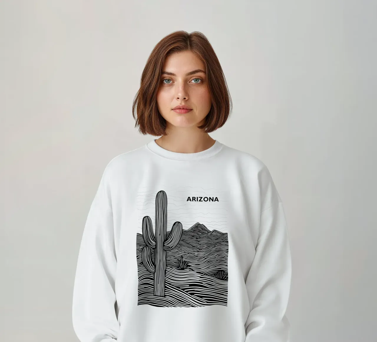 Arizona Desert Design Cactus | Lineart Poesia felpa da Autofocus