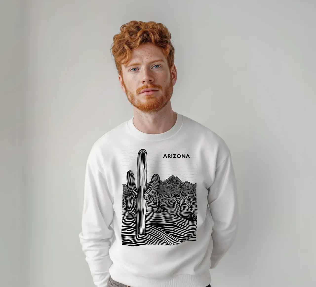 Arizona Desert Design Cactus | Lineart Poesia felpa da Autofocus