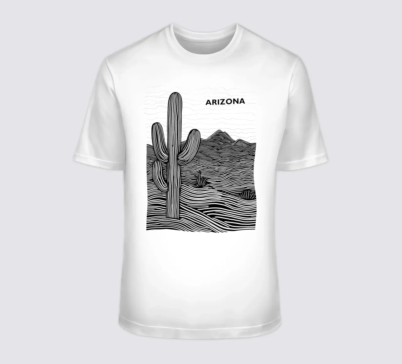 Arizona Desert Design Cactus | Lineart Poesia t-shirt da Autofocus