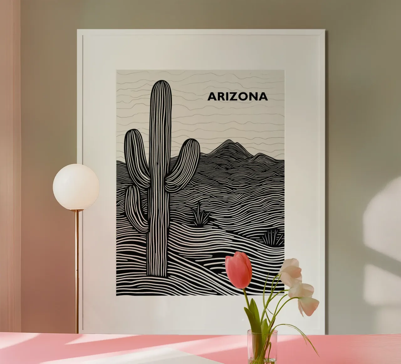 Arizona Desert Design Cactus | Lineart Poesia poster da Autofocus