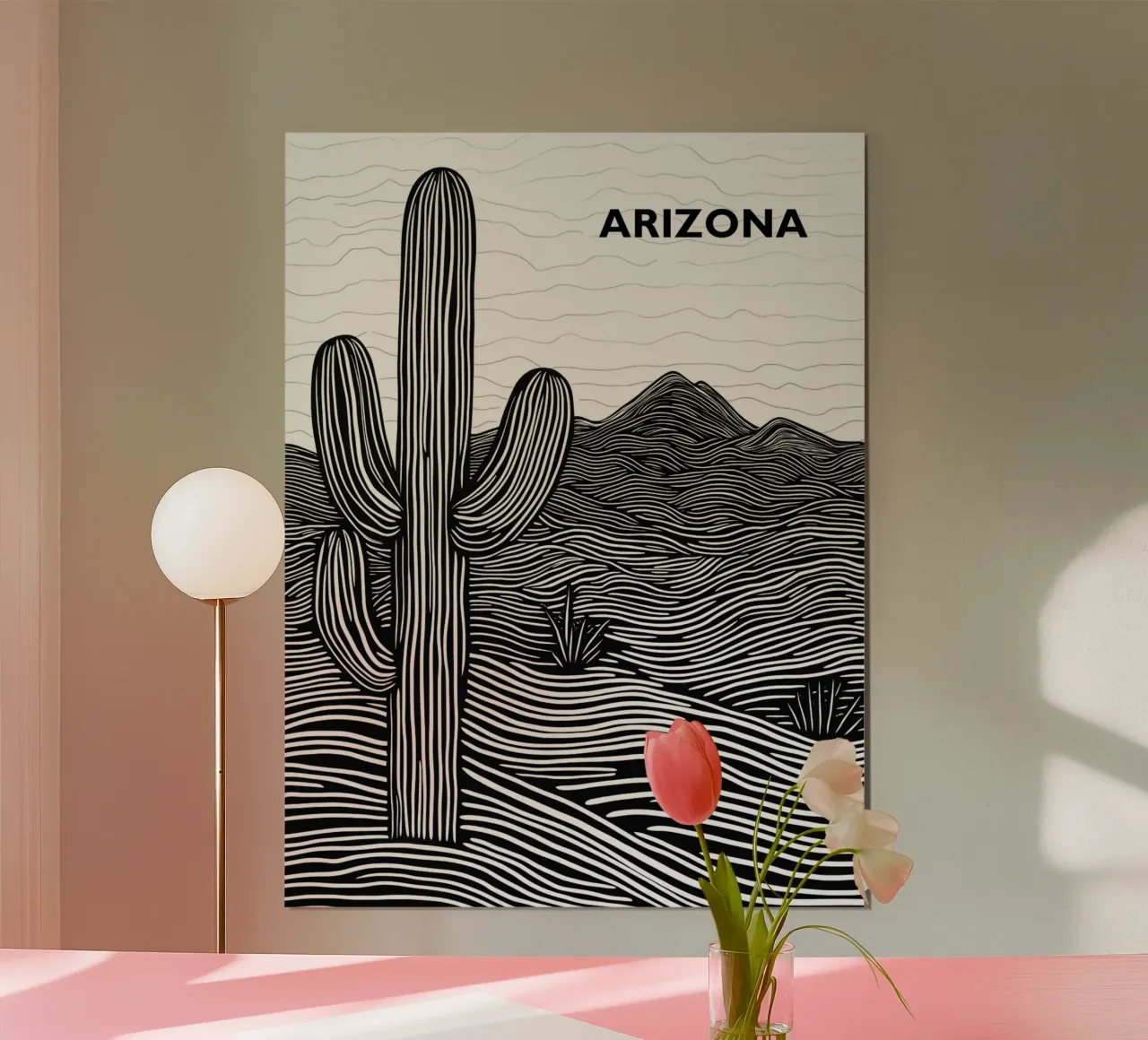 Arizona Desert Design Cactus | Lineart Poesia poster da Autofocus