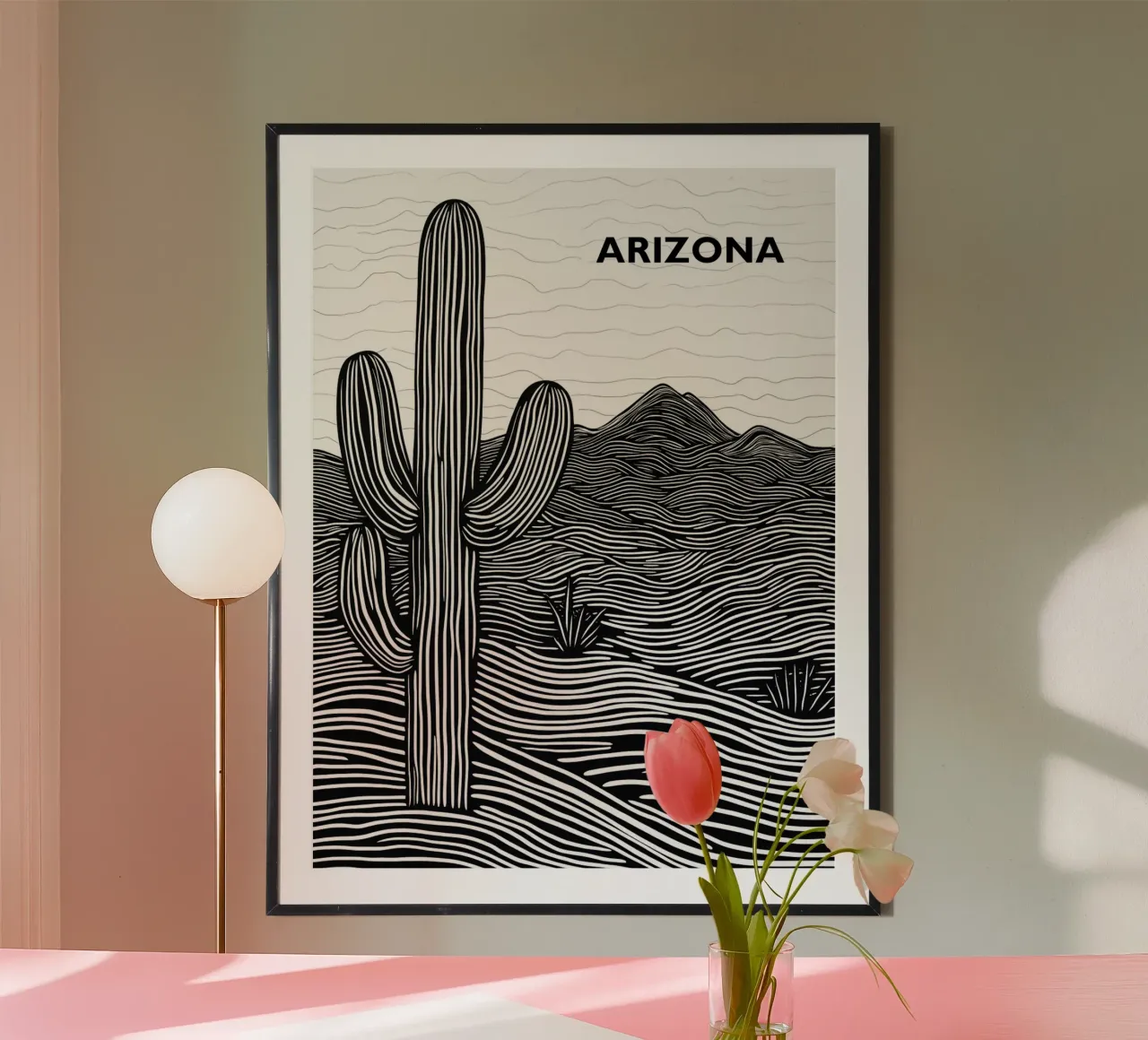 Arizona Desert Design Cactus | Lineart Poesia poster da Autofocus
