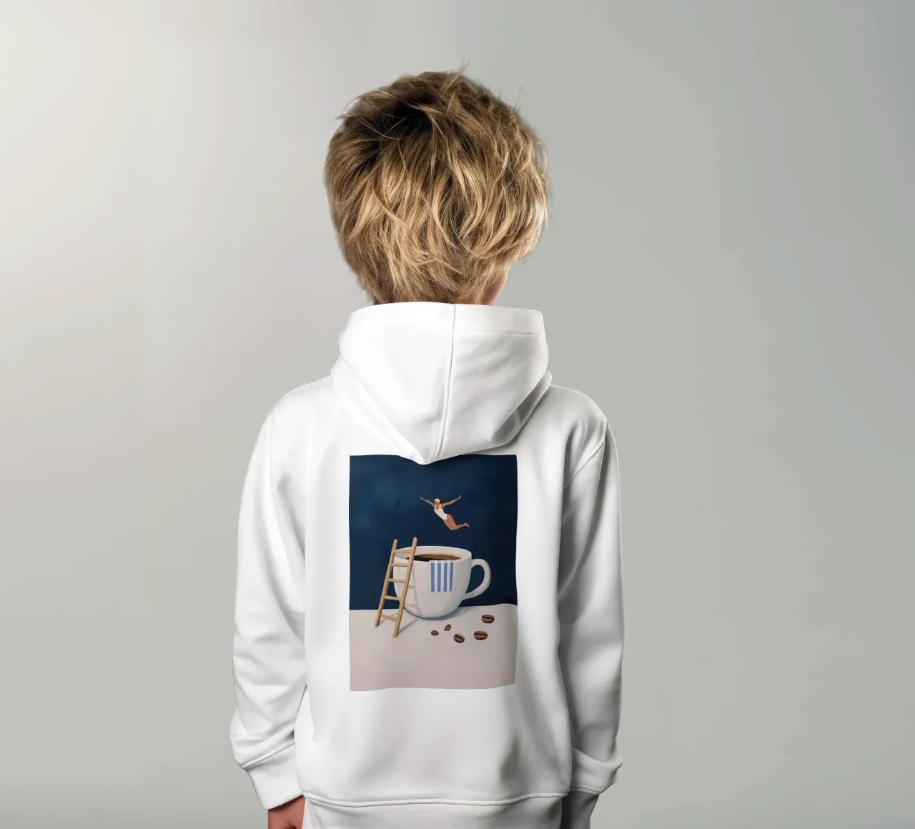 Tuffatore di caffè felpa bambino con cappuccio da mary shop