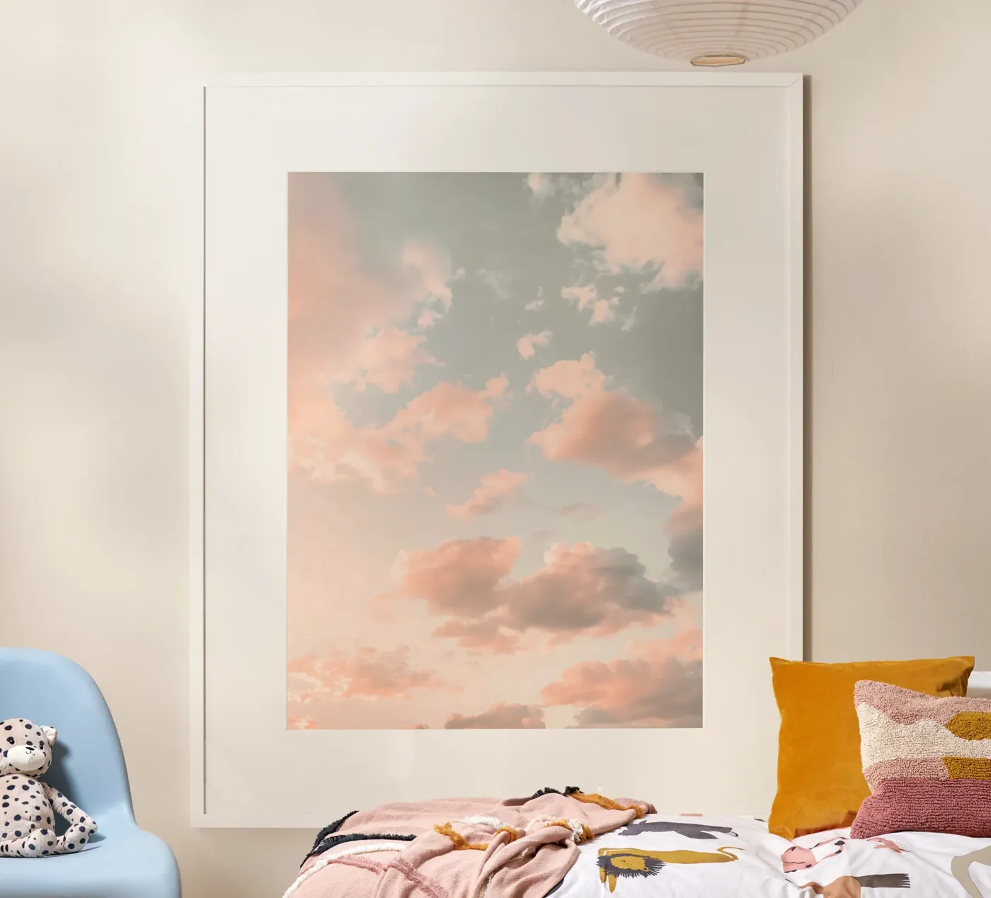 Peach Pastel Sky Dreamy Cloudscape Poster von Moon Bloom