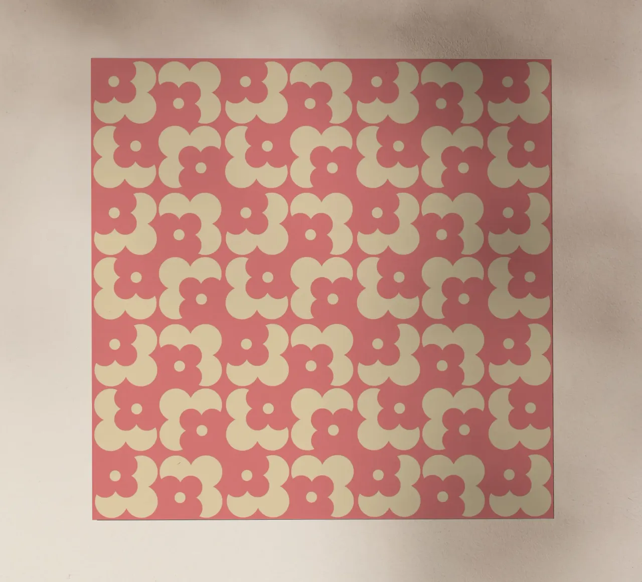 Pink fall retro 60s floral pattern pellicola backlit da TijanaArtStudio88