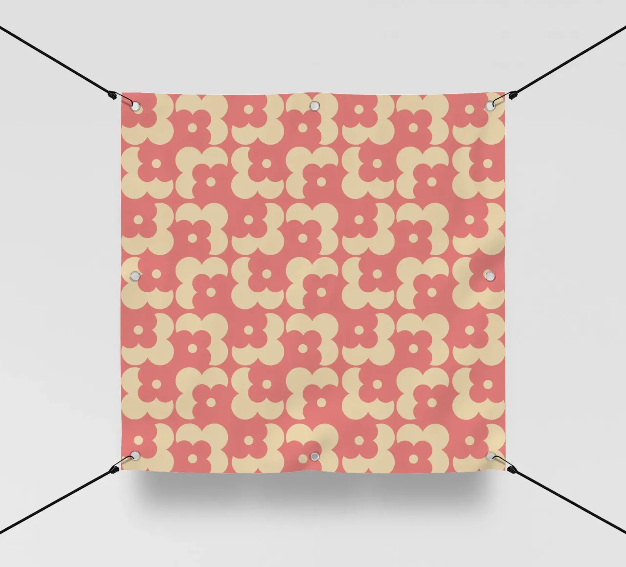 Pink fall retro 60s floral pattern telo in pvc da TijanaArtStudio88