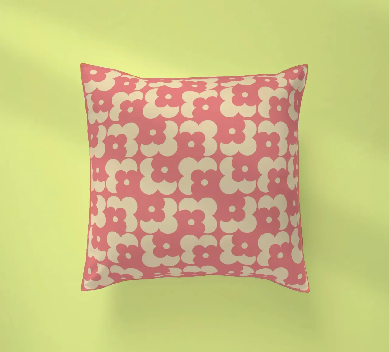 Pink fall retro 60s floral pattern cuscino da TijanaArtStudio88