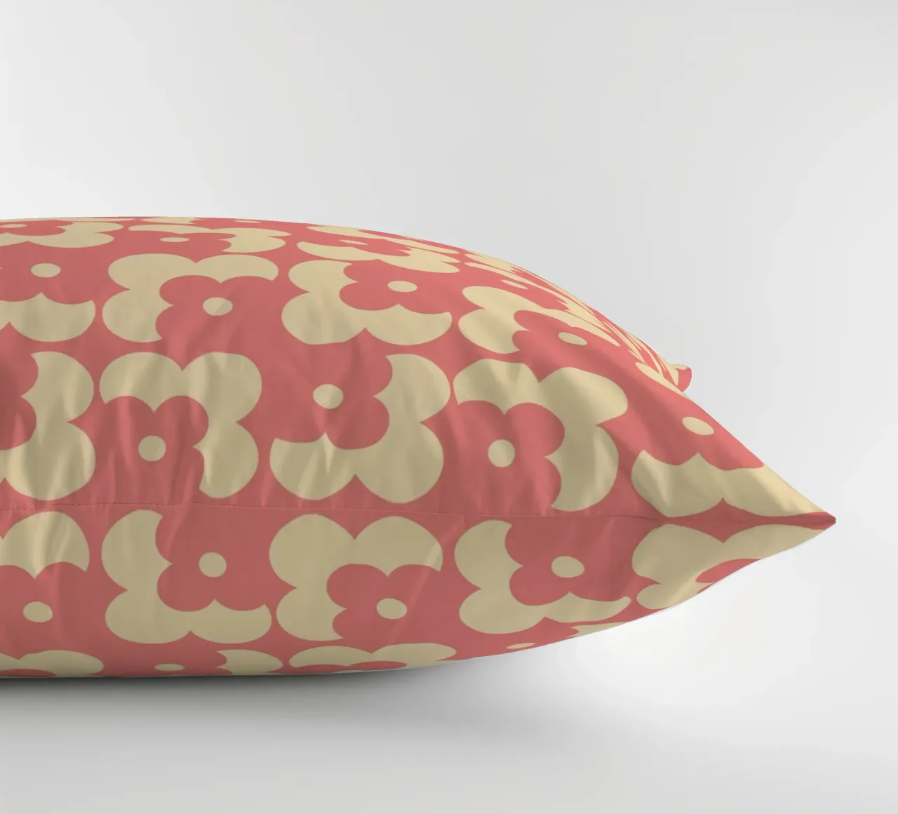 Pink fall retro 60s floral pattern cuscino da TijanaArtStudio88