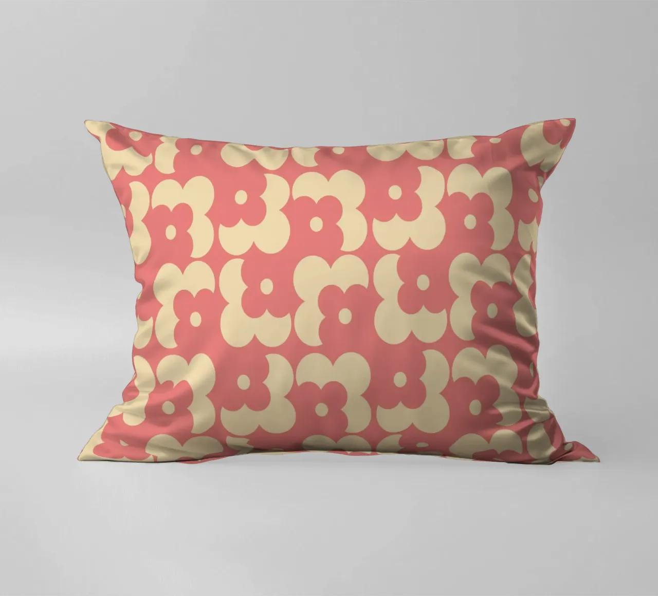 Pink fall retro 60s floral pattern cuscino da TijanaArtStudio88