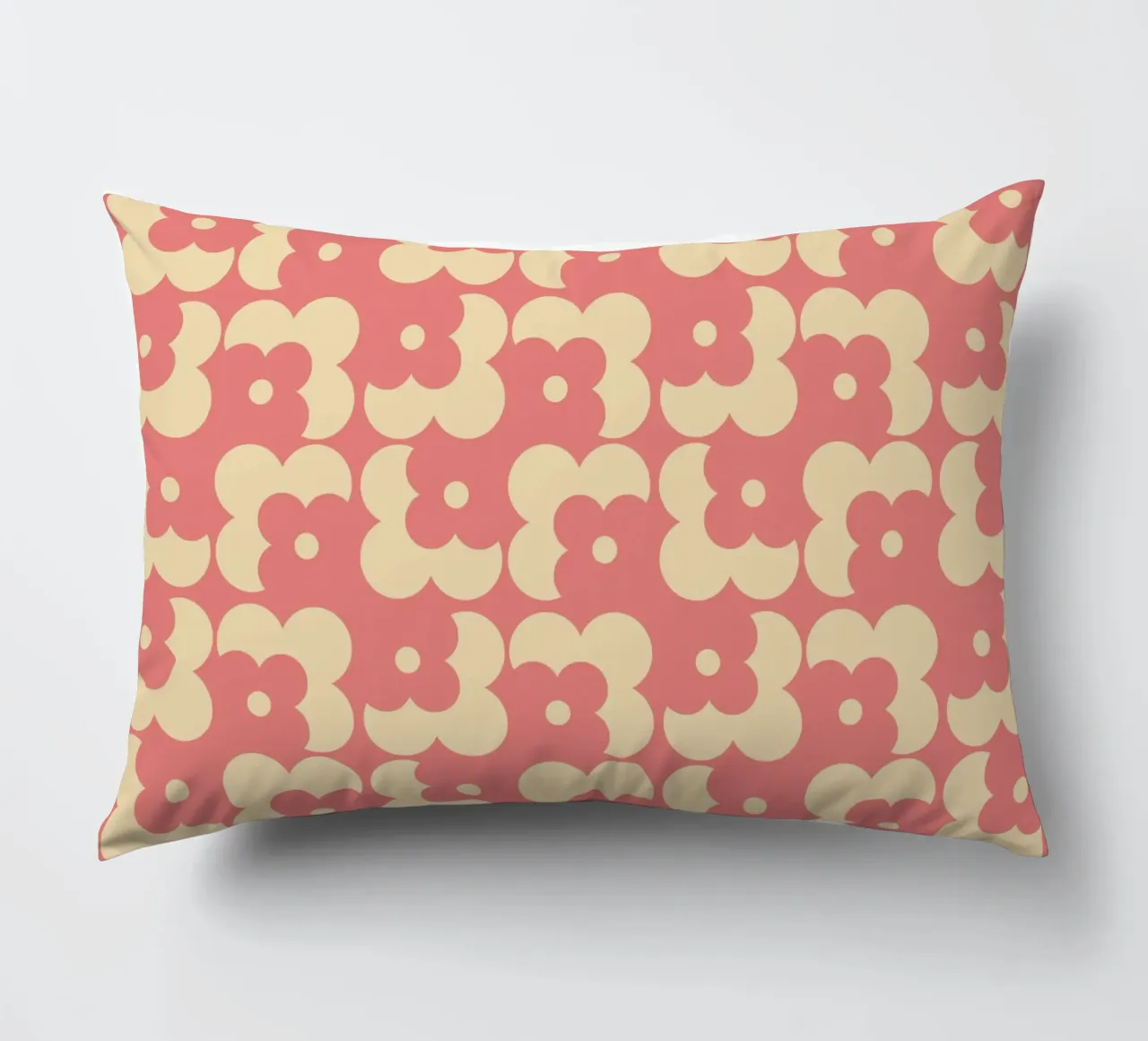 Pink fall retro 60s floral pattern cuscino da TijanaArtStudio88
