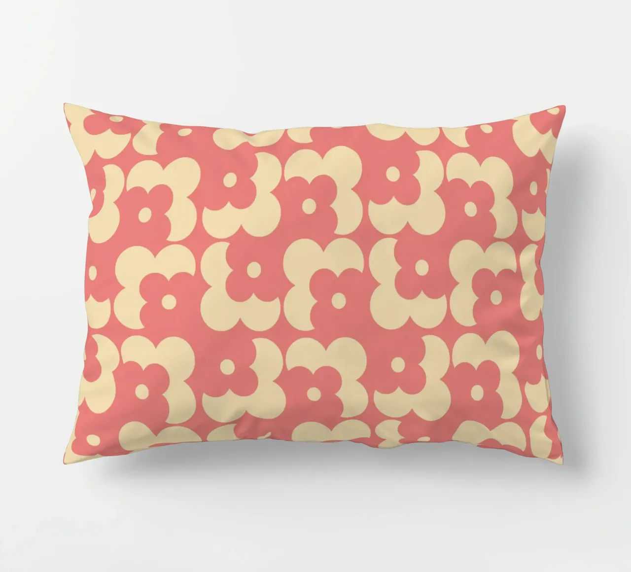 Pink fall retro 60s floral pattern cuscino da TijanaArtStudio88