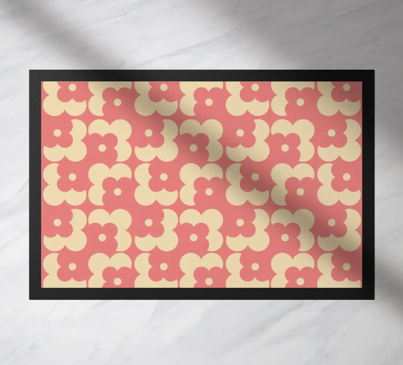 Pink fall retro 60s floral pattern zerbino da TijanaArtStudio88