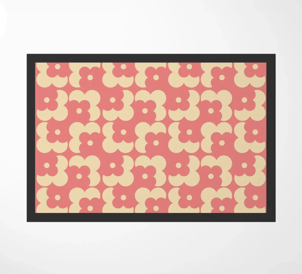 Pink fall retro 60s floral pattern zerbino da TijanaArtStudio88