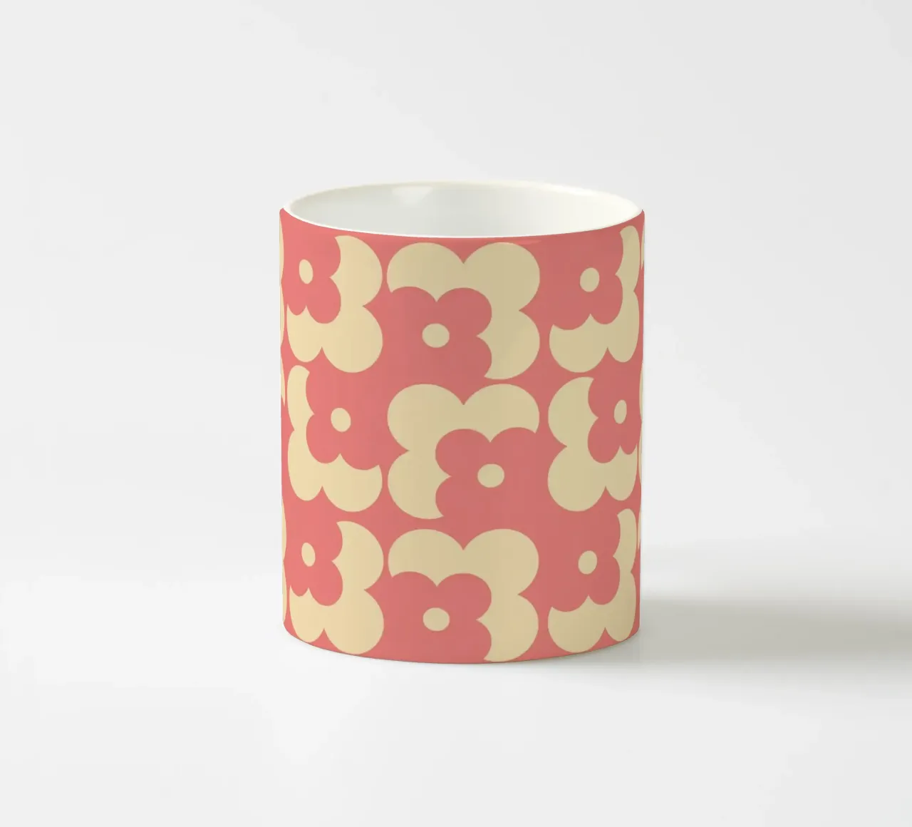 Pink fall retro 60s floral pattern tazza in ceramica da TijanaArtStudio88
