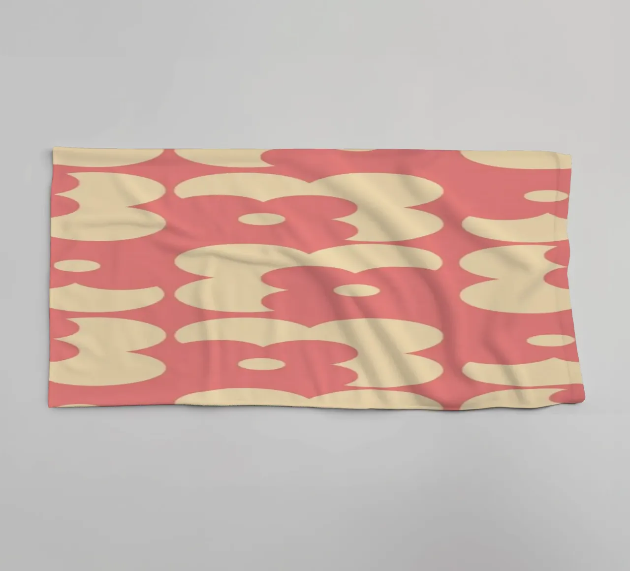 Pink fall retro 60s floral pattern asciugamano da bagno da TijanaArtStudio88