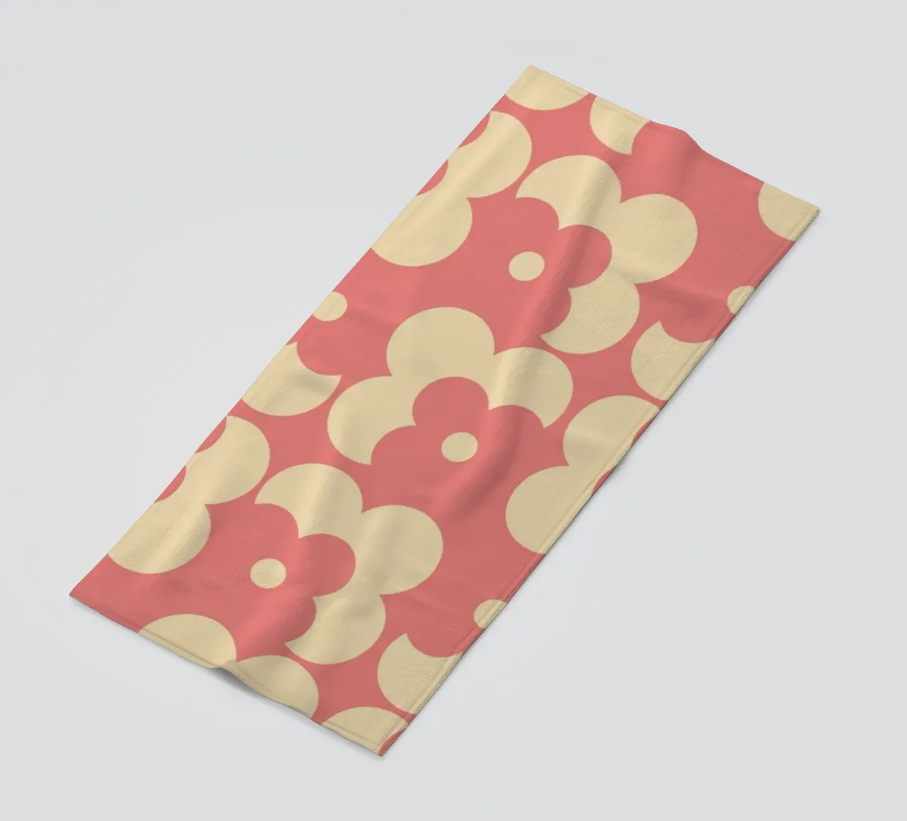 Pink fall retro 60s floral pattern telo mare da TijanaArtStudio88
