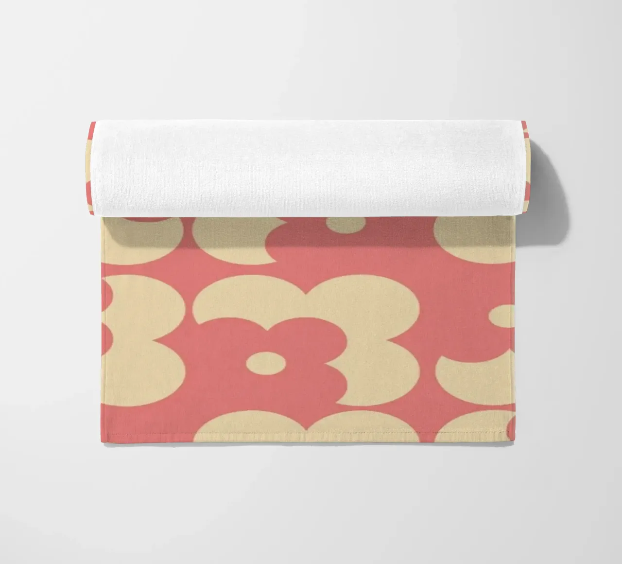 Pink fall retro 60s floral pattern telo mare da TijanaArtStudio88