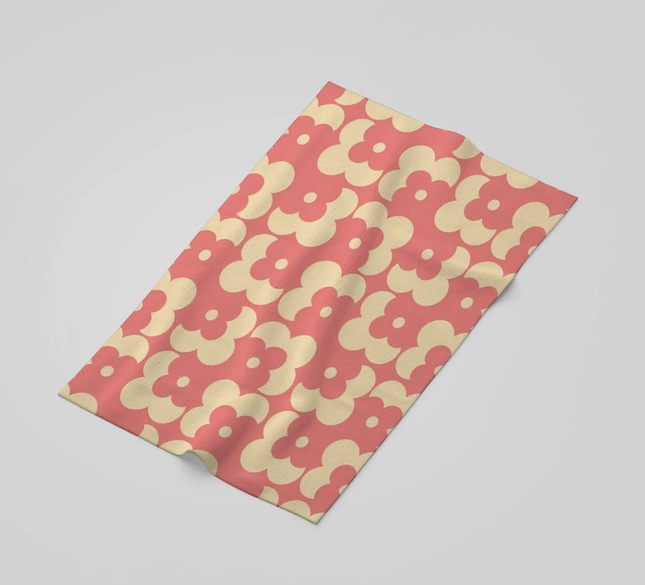 Pink fall retro 60s floral pattern telo mare da TijanaArtStudio88